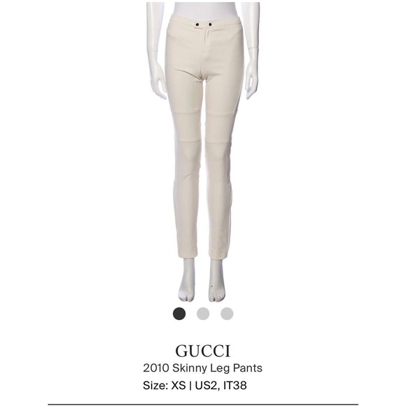 Gucci 2010 Skinny Leg Pants Beige 38 uS2 XS Mid Rise GUC1013089 - Picture 1 of 13